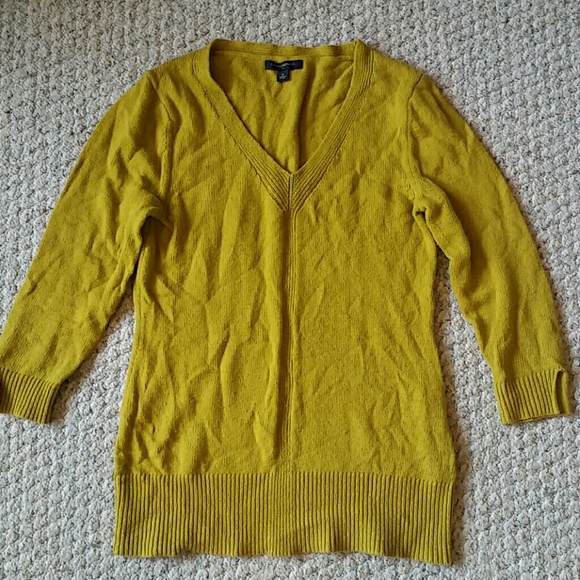 Banana Republic Moss/Chartreuse 3/4 Sweater