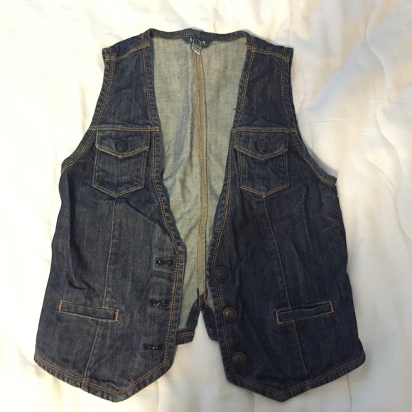 Dark denim vest