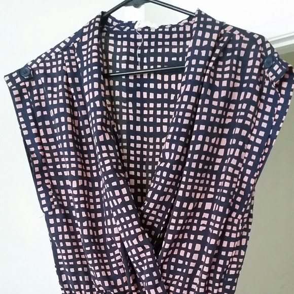 navy pink short dress