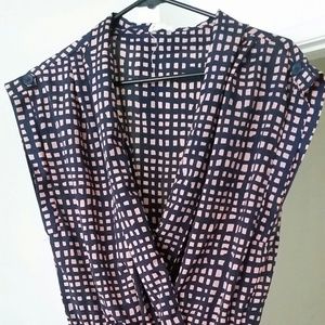 navy pink short dress