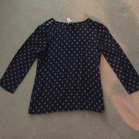 J Crew navy anchor blouse