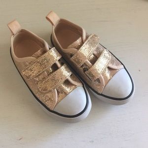 Gold glitter toddler sneakers