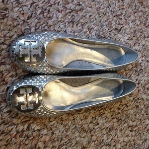 Tory Burch Silver Flats