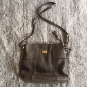Chocolate brown Tumi handbag