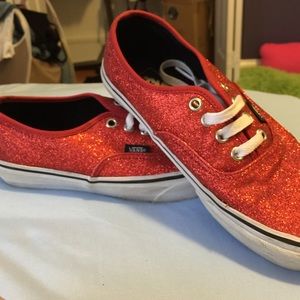 Red glitter vans