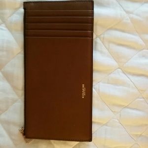 Coach glove tanned slim leather zip wallet 74828 +