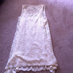 Lace beige tank dress!