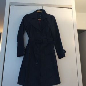 Denim trench coat