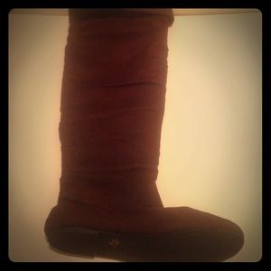 Brown knee high boots