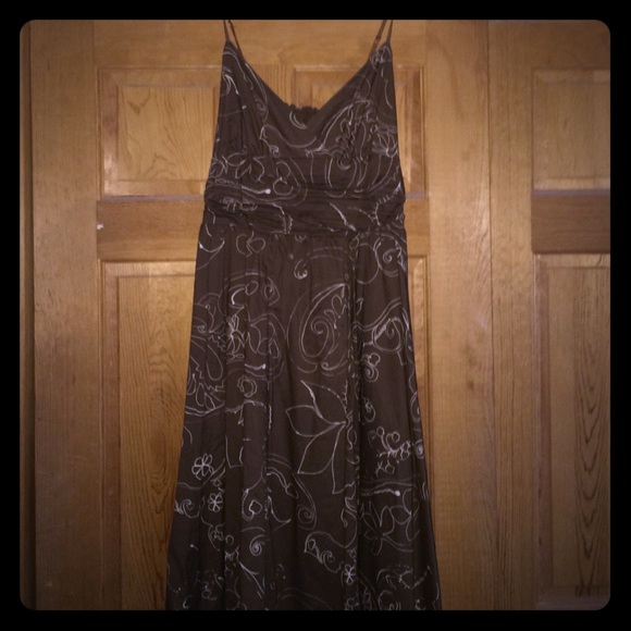 Brown floral dress