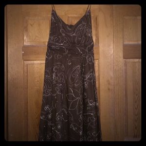 Brown floral dress