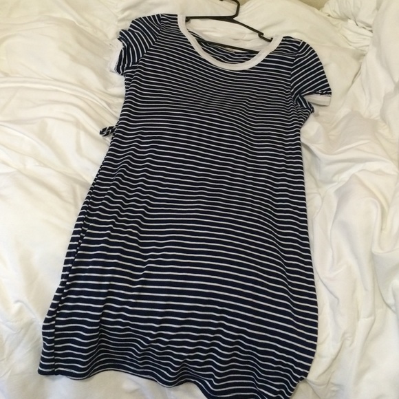 Papaya stripe casual dress. - Picture 1 of 4