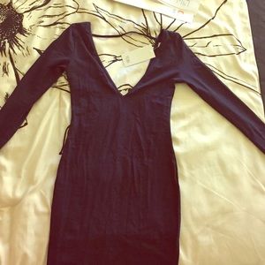 Navy blue v neck bodycon dress! Brand new!