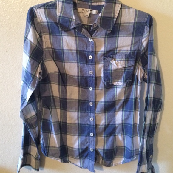 Blue plaid shirt