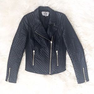 Zara vegan leather quilted jacket