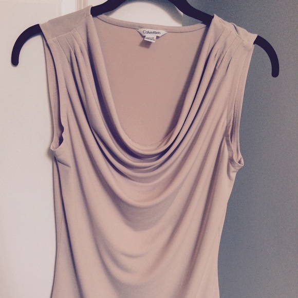 Calvin Klein cowl neck sleeveless blouse