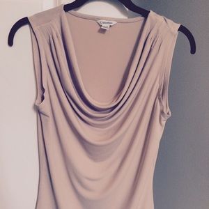 Calvin Klein cowl neck sleeveless blouse