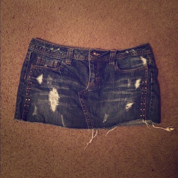Denim short skirt
