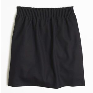 J.Crew Black Pleated Wool Skirt, Size 0