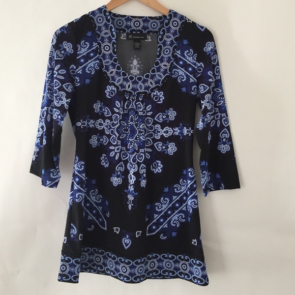 INC 3/4 Sleeves Printed Tunic