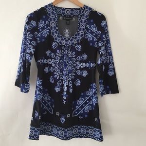 INC 3/4 Sleeves Printed Tunic