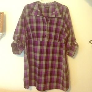 Lane Bryant Purple Plaid Tunic
