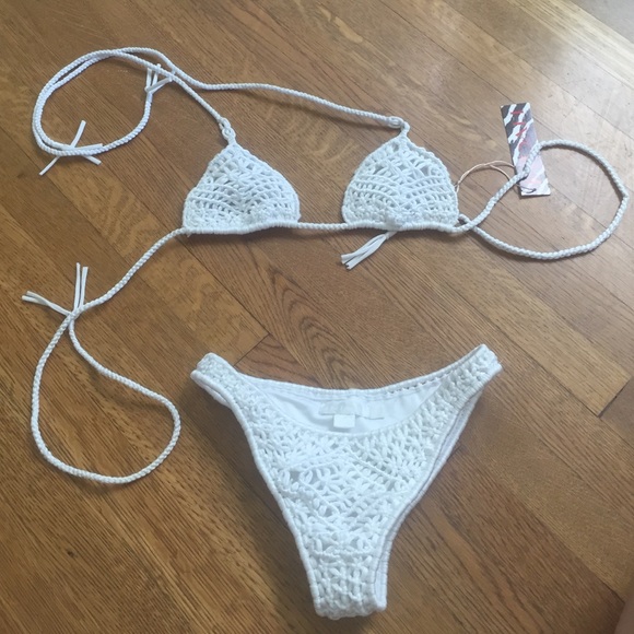 Indah crochet bikini set in white