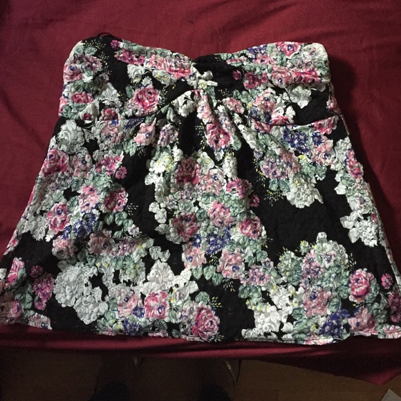 Strapless floral top