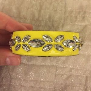 Yellow enamel and jeweled bangle