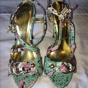 Snake print high heels