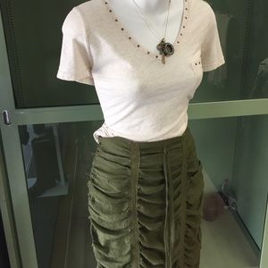 Army green Solitaire skirt