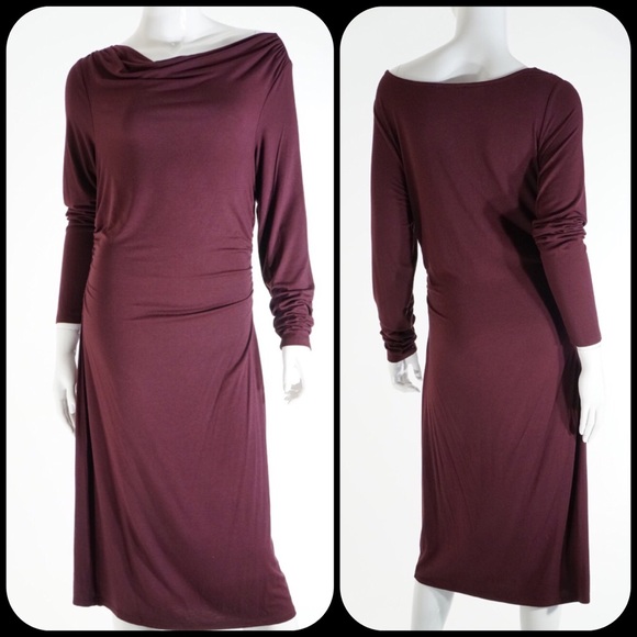Ann Taylor Loft Burgundy Slinky Jersey Dress - Picture 2 of 3