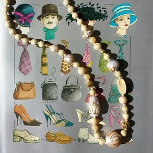 🍀VINTAGE HP🍀 Beige, White & Gold Necklace