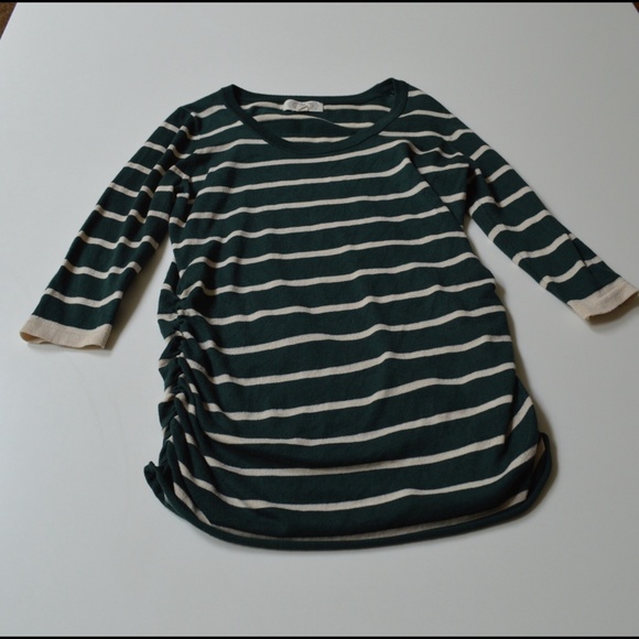 Hunter green/tan striped sweater