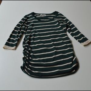 Hunter green/tan striped sweater