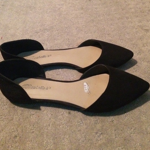Black suede flats