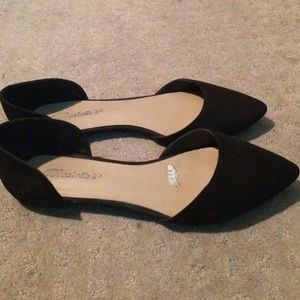 Black suede flats