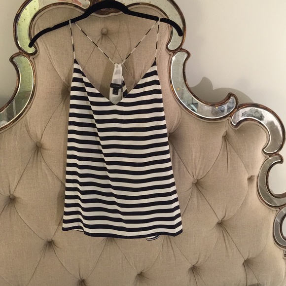 Jcrew navy striped tank