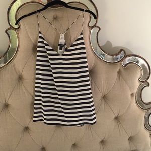 Jcrew navy striped tank