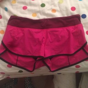 Lululemon size 8 magenta shorts
