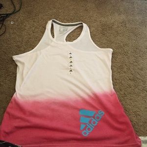 Pink and white Adidas shirt