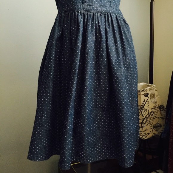 SOLD⬇️ Free People Polka Dot Jean Sweetheart Dres - Picture 3 of 4