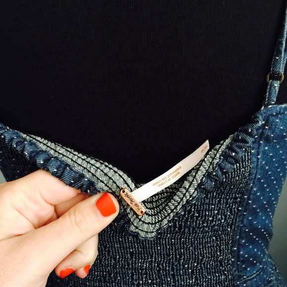 SOLD⬇️ Free People Polka Dot Jean Sweetheart Dres - Picture 4 of 4