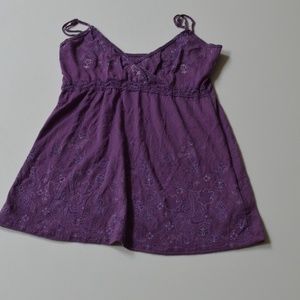 Purple flower patterned top