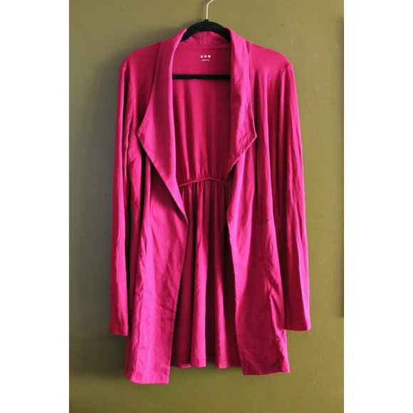 Three Dots Fuchsia Long Cardigan