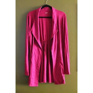 Three Dots Fuchsia Long Cardigan