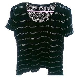 Black with white stripes tee shirt