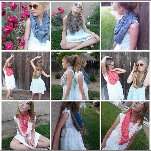 Ruffle infinity scarfs