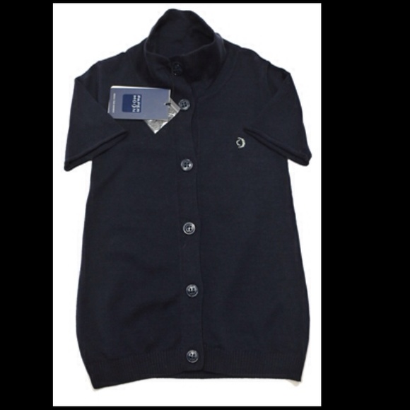 Papermoon Navy Knit SS top girl 8-10T NWT