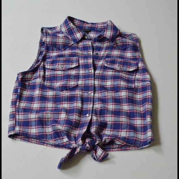 Forever 21 flannel crop top
